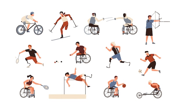 Un grupo de personas con diversas discapacidades físicas, intelectuales y sensoriales participan en una competencia deportiva